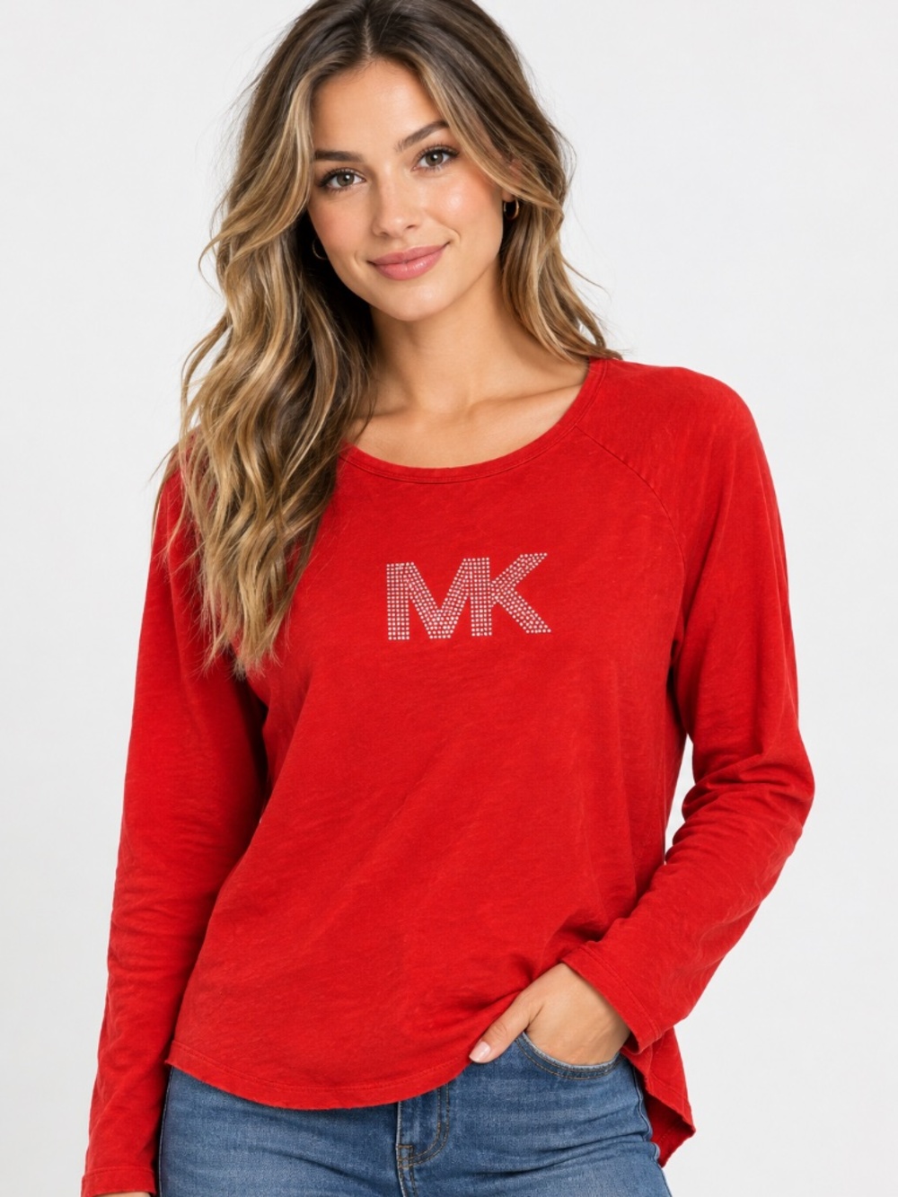 Michael Kors MK Logo Long Sleeve Top